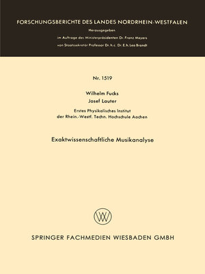 cover image of Exaktwissenschaftliche Musikanalyse